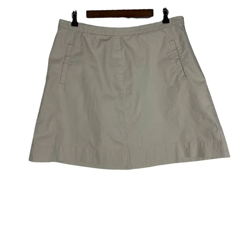 Boden 12S Chino Side Zip Khaki Skirt front pockets